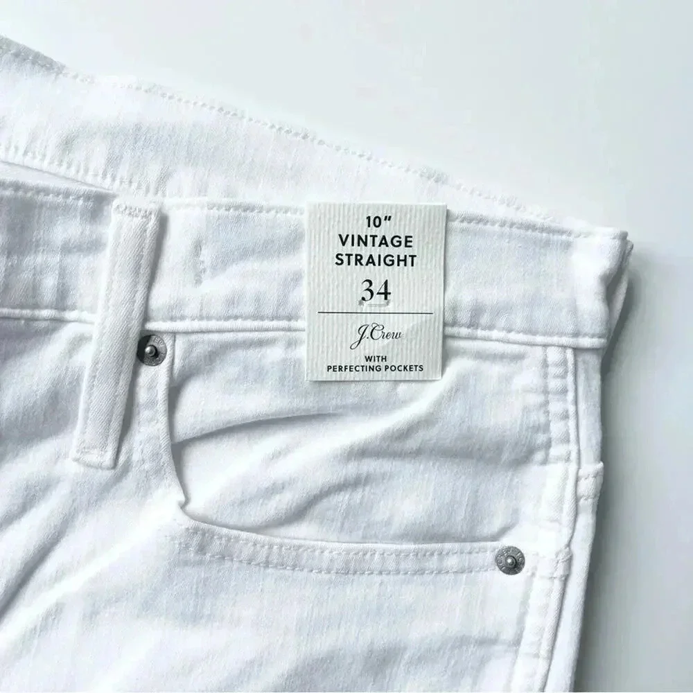 J. Crew Plus Size vintage slim-straight jean in white Size 34 NWT